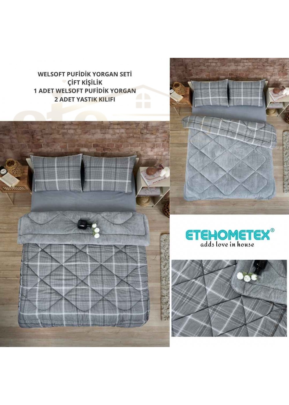 ETE HOMETEX ÇİFT KİŞİLİK LÜX WELSOFT YORGAN 195X215CM SAFİR GRİ 8696474231948 ETE HOMETEX ÇİFT KİŞİLİK LÜX WELSOFT YORGAN 195X215CM SAFİR GRİ 8696474231948